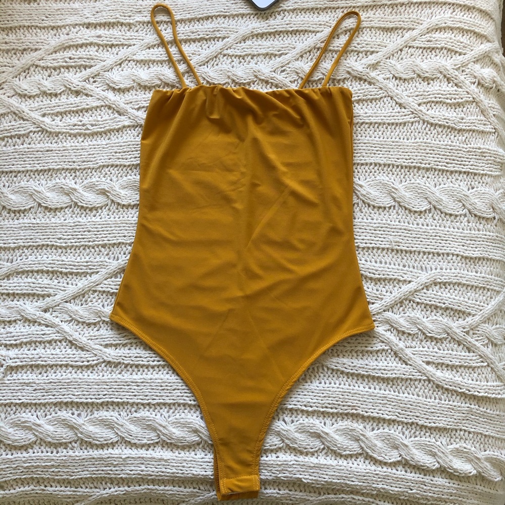 Fashion Nova mustard bodysuit